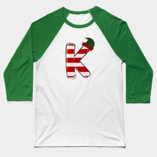 Letter K (Christmas Alphabet) Baseball T-Shirt